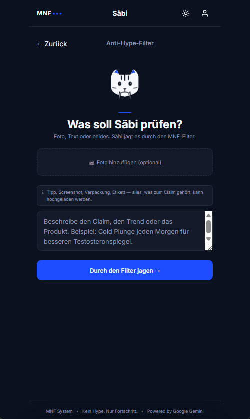 Säbi filtro anti-hype