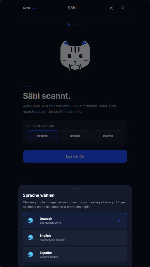 Säbi selección de idioma